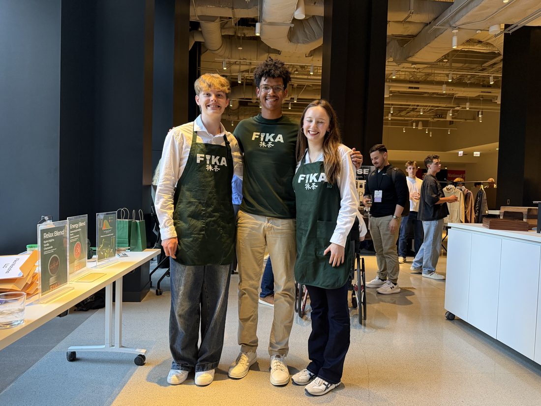 Ayden with a team of student founders at a national event